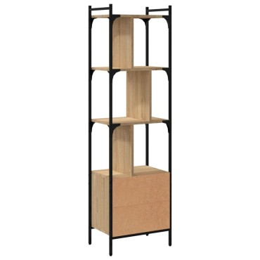 vidaXL Βιβλιοθήκη με Πόρτα Sonoma Δρυς 44,5x30x154,5cm Επεξ. Ξύλο 1 τεμ.