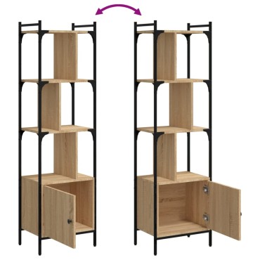 vidaXL Βιβλιοθήκη με Πόρτα Sonoma Δρυς 44,5x30x154,5cm Επεξ. Ξύλο 1 τεμ.