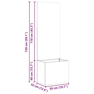 vidaXL Οθόνη Ιδιωτικότητας Κήπου Μαύρο 50 x 32 x 150 εκ