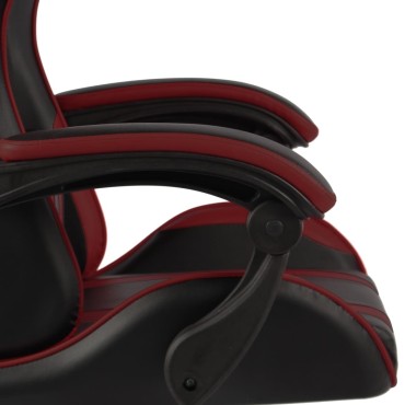 vidaXL Καρέκλα Racing με Υποπόδιο Μαύρο / Μπορντό από Συνθετικό Δέρμα 35x41cm 1 τεμ.