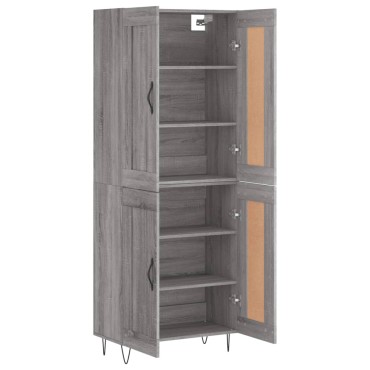 vidaXL Ντουλάπι Γκρι Sonoma 69,5x34x180cm Επεξεργασμένο Ξύλο 1 τεμ.