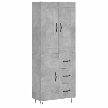 vidaXL Ντουλάπι Γκρι Σκυροδέματος 69,5x34x180cm Επεξεργασμένο Ξύλο 1 τεμ.