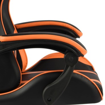 vidaXL Καρέκλα Racing με Υποπόδιο Μαύρο / Πορτοκαλί Συνθετικό Δέρμα 35x41cm 1 τεμ.