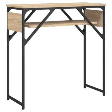 vidaXL Τραπέζι Κονσόλα με Ράφι Sonoma Δρυς 75x30x75cm Επεξεργ. Ξύλο 1 τεμ.