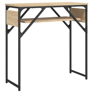 vidaXL Τραπέζι Κονσόλα με Ράφι Sonoma Δρυς 75x30x75cm Επεξεργ. Ξύλο 1 τεμ.