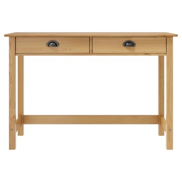 vidaXL Κονσόλα Hill Γκρι 2 Συρτάρια 110x45x74cm από Μασίφ Ξύλο Πεύκου 1 τεμ.