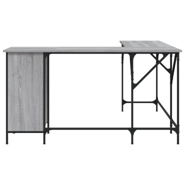 vidaXL Γραφείο Γκρι Sonoma 141x141x75cm από Επεξεργασμένο Ξύλο 1 τεμ.