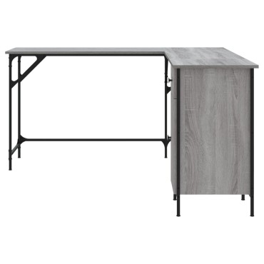 vidaXL Γραφείο Γκρι Sonoma 141x141x75cm από Επεξεργασμένο Ξύλο 1 τεμ.
