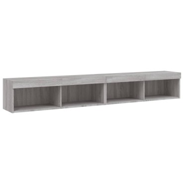 vidaXL Έπιπλα Τηλεόρασης με LED 2 τεμ. Γκρι Sonoma 100x30x30cm