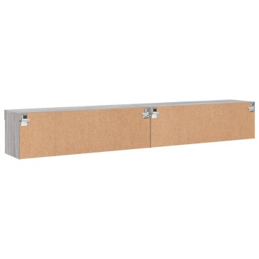 vidaXL Έπιπλα Τηλεόρασης με LED 2 τεμ. Γκρι Sonoma 100x30x30cm