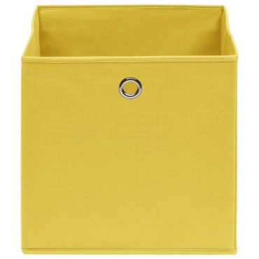 vidaXL Κουτιά Αποθήκευσης 10 τεμ. Κίτρινα 28x28x28 εκ.Ύφασμα Non-woven