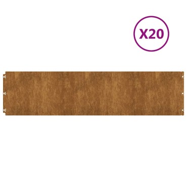 vidaXL Περιφράξεις γκαζόν 20 τεμάχια 25x103 cm Εύκαμπτος χάλυβας