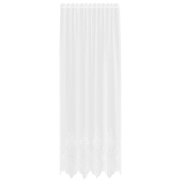 vidaXL Κουρτίνα Δαντέλας με κουρτίνες Λευκό 300x150cm Πολυεστέρας