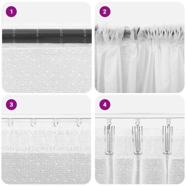 vidaXL Κουρτίνα Δαντέλας Λευκό 240x500cm Πολυεστέρας