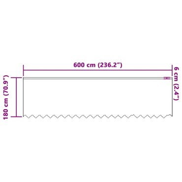 vidaXL Κουρτίνα Δαντέλας με κουρτίνες Λευκό 180x600cm Πολυεστέρας