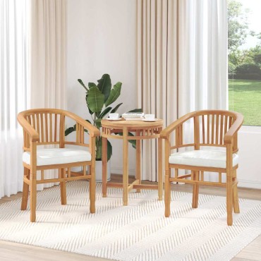 vidaXL Καρέκλα 2 τεμ. Καφέ Στερεό Ξύλο Τίκ 63x58x89cm