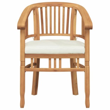 vidaXL Καρέκλα 2 τεμ. Καφέ Στερεό Ξύλο Τίκ 63x58x89cm