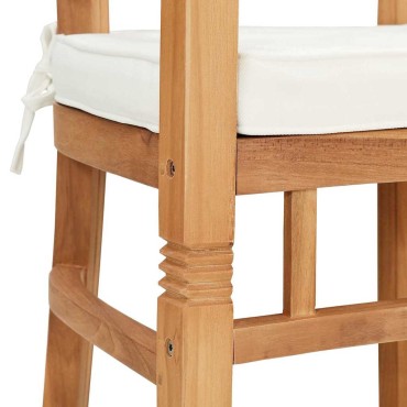 vidaXL Καρέκλα 2 τεμ. Καφέ Στερεό Ξύλο Τίκ 63x58x89cm
