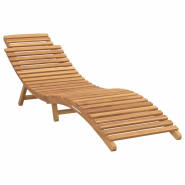 vidaXL Ξαπλώστρα Στερεό Ξύλο Τίκ Καφέ 198x55x58,5cm 1 τεμ.
