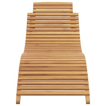 vidaXL Ξαπλώστρα Στερεό Ξύλο Τίκ Καφέ 198x55x58,5cm 1 τεμ.