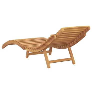 vidaXL Ξαπλώστρα Στερεό Ξύλο Τίκ Καφέ 198x55x58,5cm 1 τεμ.