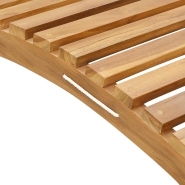 vidaXL Ξαπλώστρα Στερεό Ξύλο Τίκ Καφέ 198x55x58,5cm 1 τεμ.