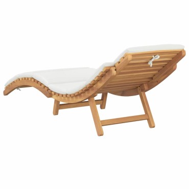 vidaXL Καλοκαιρινή Ξαπλώστρα Καφέ 198x55x58,5cm Στερεό Ξύλο Τίκ