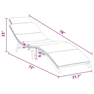 vidaXL Καλοκαιρινή Ξαπλώστρα Καφέ 198x55x58,5cm Στερεό Ξύλο Τίκ