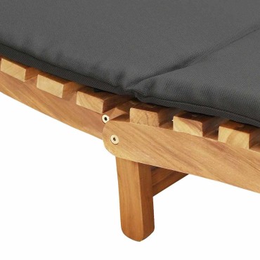 vidaXL Καλοκαιρινή Ξαπλώστρα Καφέ 198x55x58,5cm Στερεό Ξύλο Τίκ