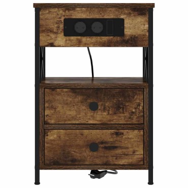 vidaXL Κομοδίνο Καπνιστό Δρύς 40x31x60cm Επεξεργασμένο Ξύλο 1 τεμ.