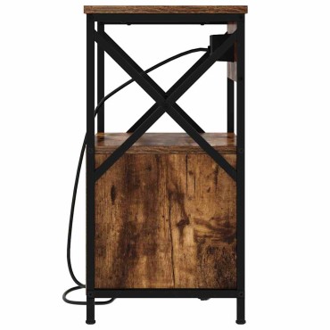 vidaXL Κομοδίνο Καπνιστό Δρύς 40x31x60cm Επεξεργασμένο Ξύλο 1 τεμ.