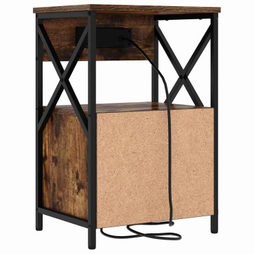 vidaXL Κομοδίνο Καπνιστό Δρύς 40x31x60cm Επεξεργασμένο Ξύλο 1 τεμ.