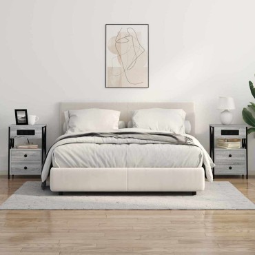 vidaXL Κομοδίνο Γκρίζο Σονομα 40x31x60cm Επεξεργασμένο Ξύλο 1 τεμ.