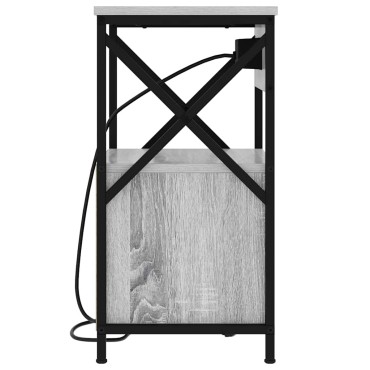 vidaXL Κομοδίνο Γκρίζο Σονομα 40x31x60cm Επεξεργασμένο Ξύλο 1 τεμ.