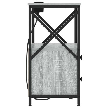 vidaXL Κομοδίνο Γκρίζο Σονομα 40x31x60cm Επεξεργασμένο Ξύλο 1 τεμ.