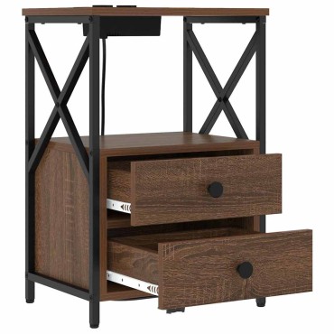 vidaXL Κομοδίνο Καφέ δρυς 40x31x60cm Επεξεργασμένο Ξύλο 1 τεμ.