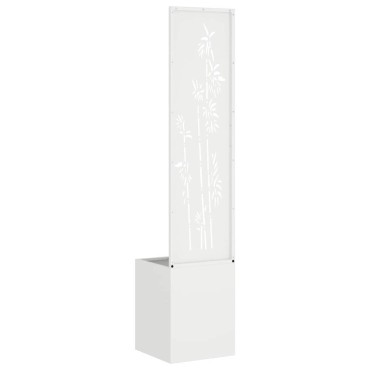 vidaXL Οθόνη Ιδιωτικότητας Κήπου Floral Λευκό 32 x 32 x 150 εκ