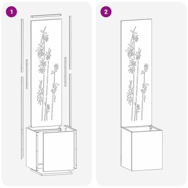 vidaXL Οθόνη Ιδιωτικότητας Κήπου Floral Λευκό 32 x 32 x 150 εκ