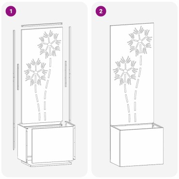 vidaXL Οθόνη Ιδιωτικότητας Κήπου Floral Ασημί 50 x 32 x 150 εκ