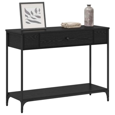 vidaXL Τραπέζι κονσόλας Μαύρη δρυς 100x34.5x75cm 1 τεμ.