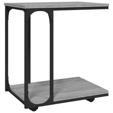 vidaXL Βοηθητικό Τραπέζι με Ρόδες Γκρι Sonoma 50x35x55,5cm Επεξ. Ξύλο 1 τεμ.