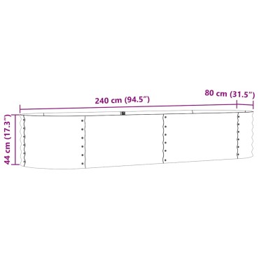 vidaXL Ανεβασμένο Κρεβάτι Πράσινο 240 x 80 x 44 cm Ατσάλι