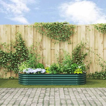 vidaXL Ανεβασμένο Κρεβάτι Πράσινο 240 x 80 x 44 cm Ατσάλι