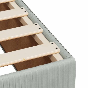 vidaXL Κρεβάτι Boxspring με Στρώμα Ανοιχτό Γκρι 200x200 εκ. Βελούδινο