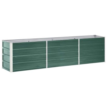 vidaXL Ζαρντινιέρα Υπερυψωμένη Πράσινη 240x40x45 εκ. Γαλβαν. Χάλυβας