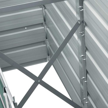 vidaXL Ζαρντινιέρα Υπερυψωμένη Πράσινη 240x40x45 εκ. Γαλβαν. Χάλυβας