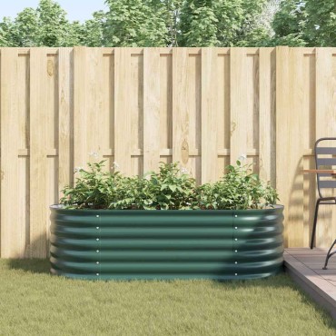 vidaXL Ανεβασμένο Κρεβάτι Πράσινο 160 x 80 x 44 cm Ατσάλι