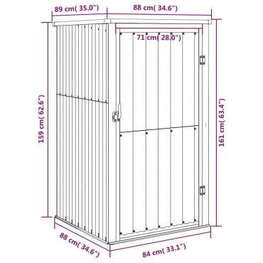 vidaXL Αποθήκη Εργαλείων Κήπου Γκρι 88x89x161 εκ. Γαλβαν. Ατσάλι