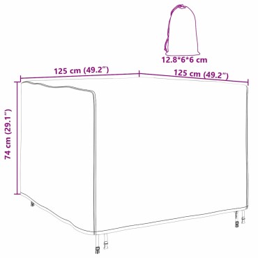 vidaXL Κάλυμμα επίπλων Μαύρο 125x125x74cm Υφασμα Oxford 210D 1 τεμ.