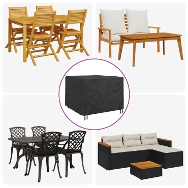 vidaXL Κάλυμμα επίπλων Μαύρο 125x125x74cm Υφασμα Oxford 210D 1 τεμ.